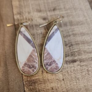 Elegant Gold and Brown Teardrop Earrings